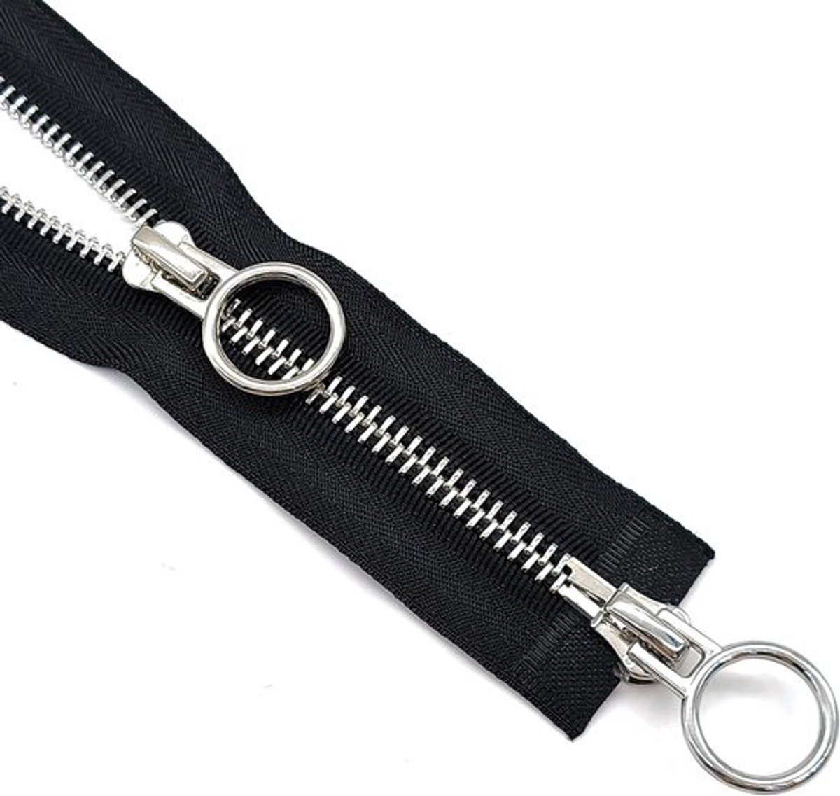 Inovra Plus - Metalen Deelbare 2-weg Ritssluiting voor Jassen en Meer (Zwart, 70
