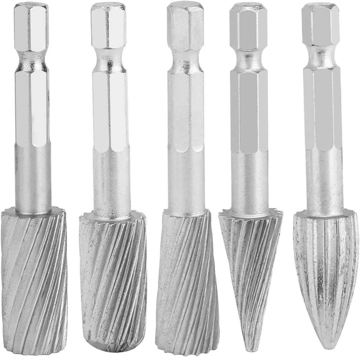 Roterende Bramen - Metaalvijlen Set - Metaal Bewerken - Hogesterkstaal 4241 - 5 Delig - Zilverkleurig