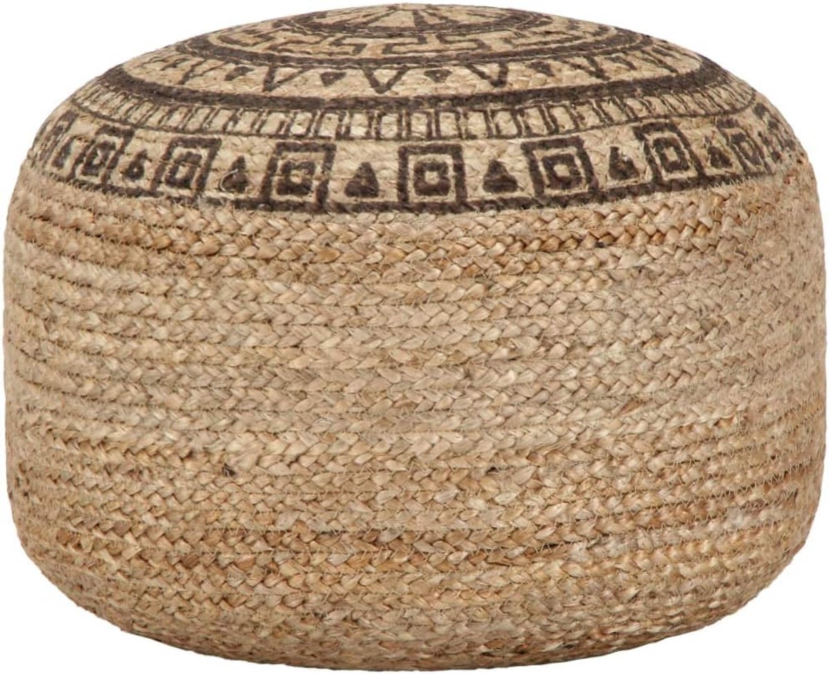 Zitzak Poef - Voetenbankje Jute - Ontspannen Zitten - Handgemaakt Gevlochten - 45 x 30 cm - Bruin