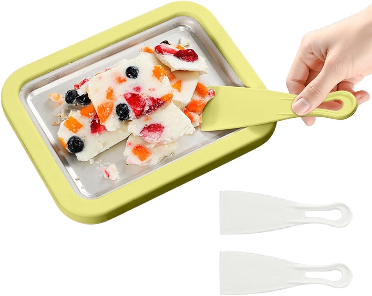 Gerold Ijs Bereider - Yoghurt Bak - Thuis Feesten - Dubbele Spatels - 22.6 cm - Groen