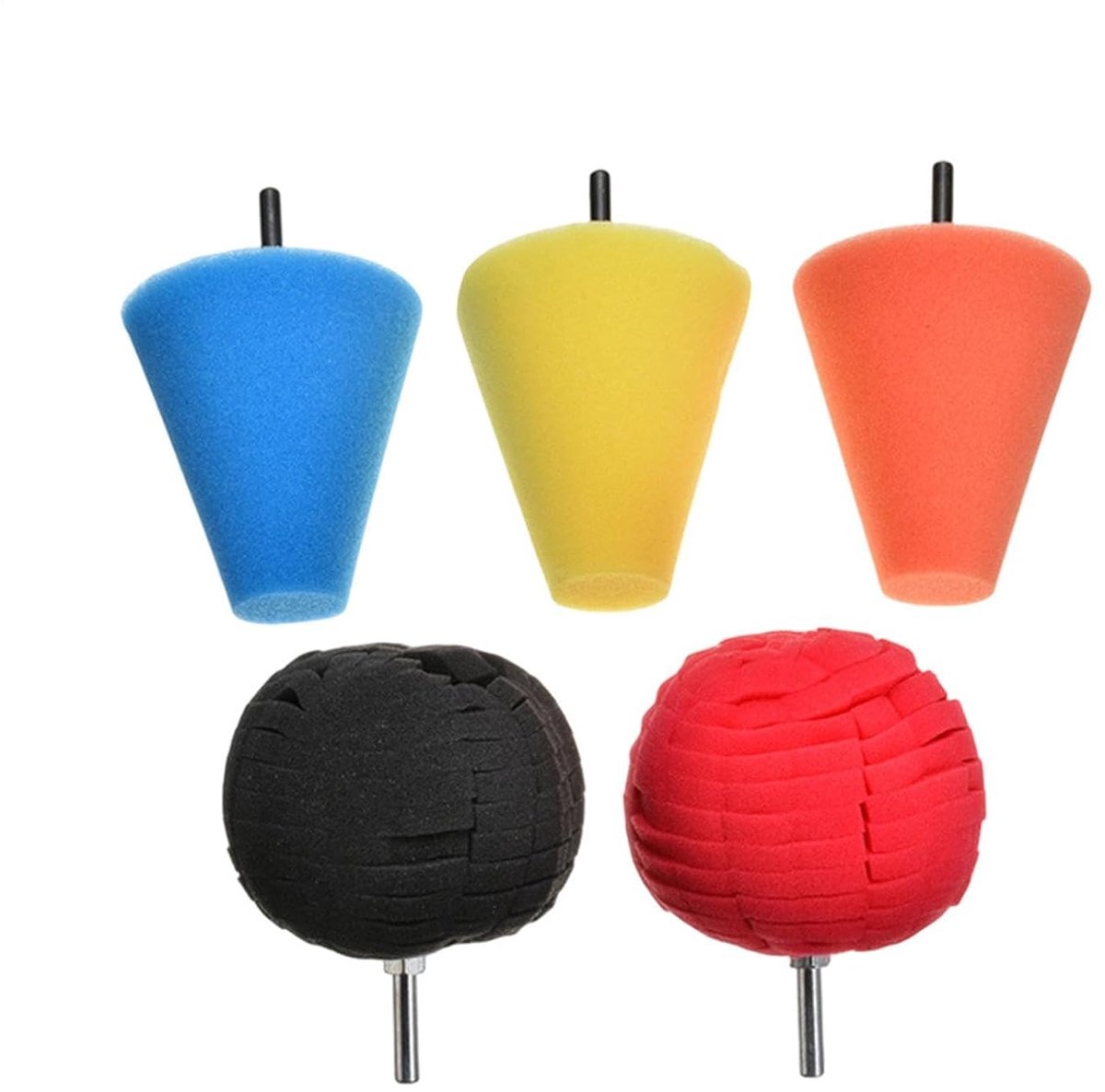 Polijstset Boormachine - Polijstpads Spons - Metaal Reinigen - Wasbare Spons - 5 Stuks - Grijs