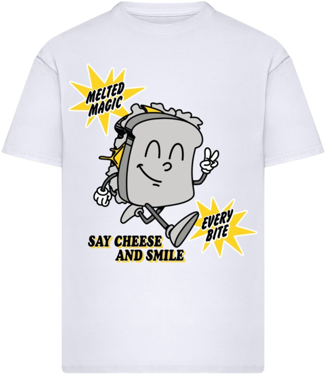 Mister Tee Cheese And Smile Oversize Heren Tshirt M Wit
