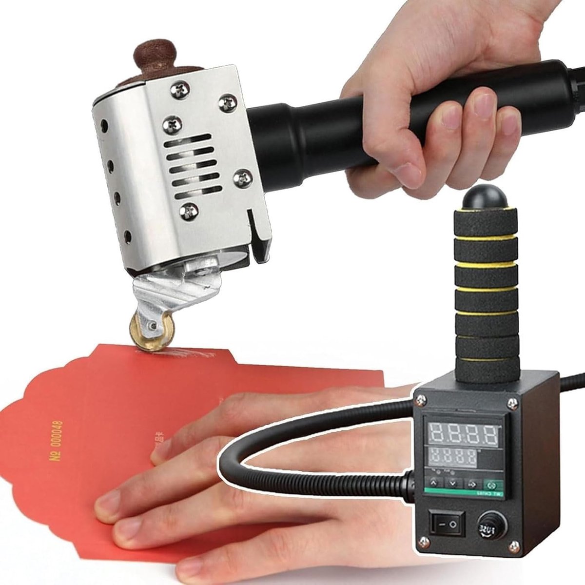 Lijm Dispenser - Lijm Roller Applicator - Handwerk Stoffen Verlijmen - Digitale Temperatuurregeling - 50ml 8mm - Zwart