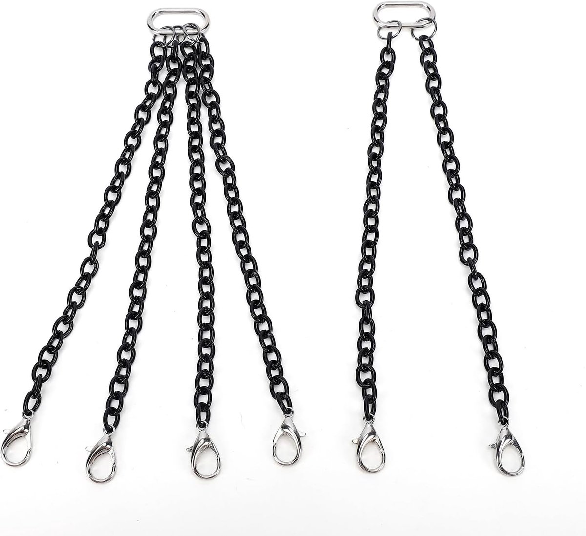 Metalen Aanhangerketting - RC Kraan Ketting - Modelbouw Verbeteren - Duurzame Metalen Constructie - 12CM - Zwart