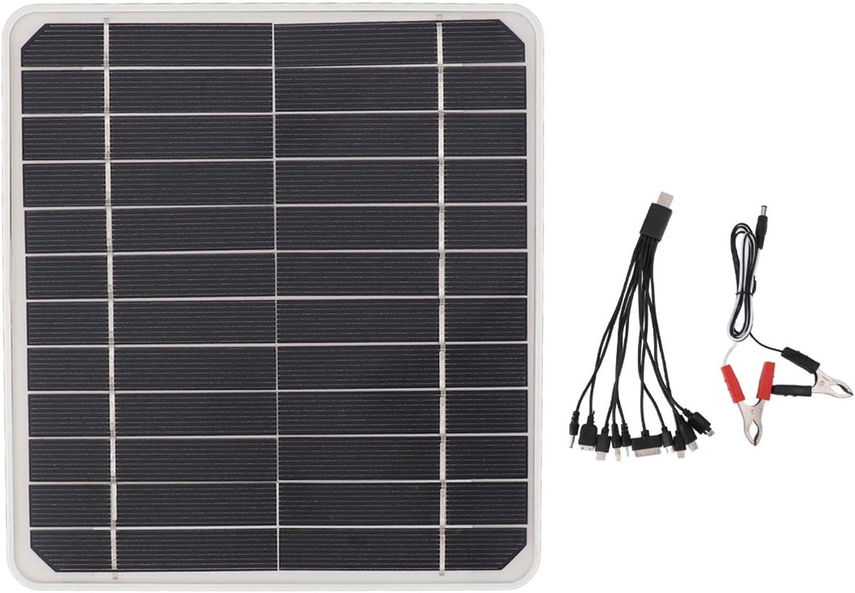 Zonnepaneel - Acculader - Buiten opladen - Hoge efficiëntie - 10W 12V - Zwart