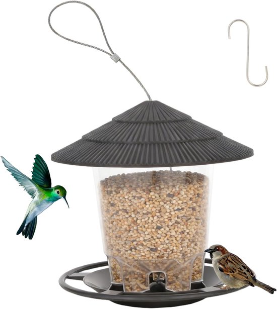 Hanging Bird Mix Seed Feeder - Dieren - Vogelvoeding voor Buiten - Tuin - Zaadmengsels - Zonnebloemharten - Pinda's - Voedsel voor Dunnocks - Spreeuwen - Roodborstjes - Kleine Vogels - Grijs