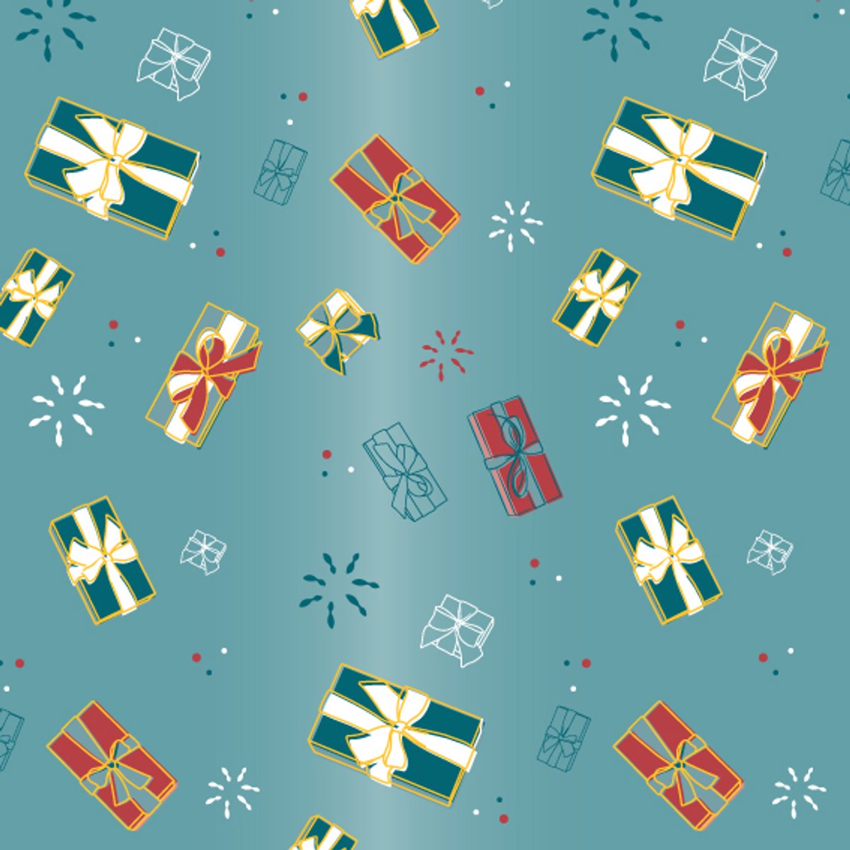 Cadeaupapier Set – Party Vibes Collection (6 Stuks) – 200×70 cm – Turquoise, Blauw, Zalmroze & Rood – Feesthoedjes, Cadeautjes, Confetti, Slingers & Ballonnen – Inpakpapier — afbeelding 6