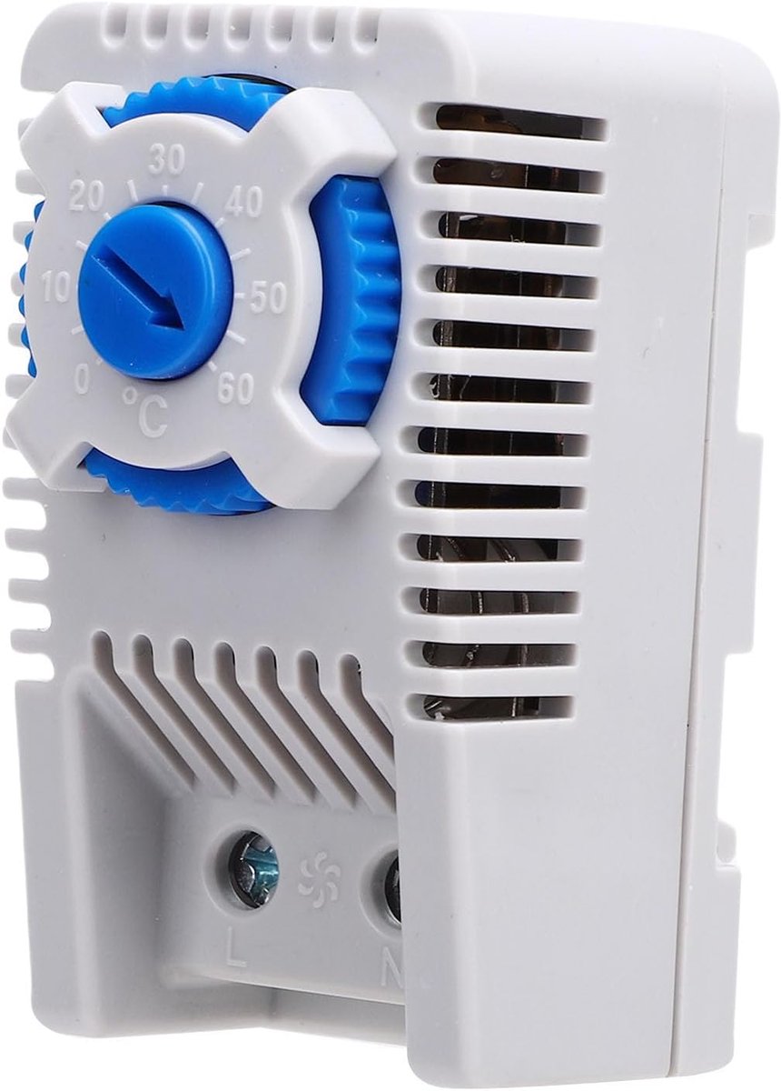 Mechanische Thermostaat - Temperatuurregelaar Schakelaar - Klimaatregeling - Vlamvertragend Materiaal - 0-60°C - Zwart