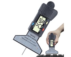 Loopvlakdieptemeter - Bandenprofielmeter Digitaal - Bandenspanning Controleren - Zeer Nauwkeurige Meting - 0-25.4 mm - Zwart