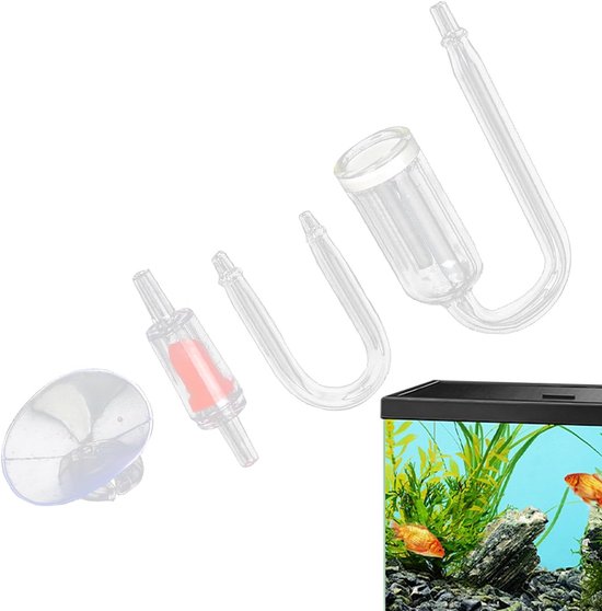 CO2 Systeem Aquarium - CO2 Diffuser Monitor - Planten Groei - Efficiënte CO2 Resolutie - 35 g - Transparant