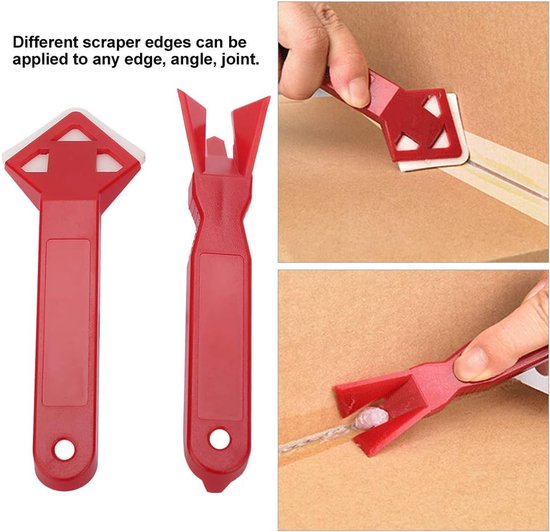 Kit gereedschap set - Voegschraper kit - Naden afwerken - Veelzijdige randen - 2 stuks - Grijs — afbeelding 4