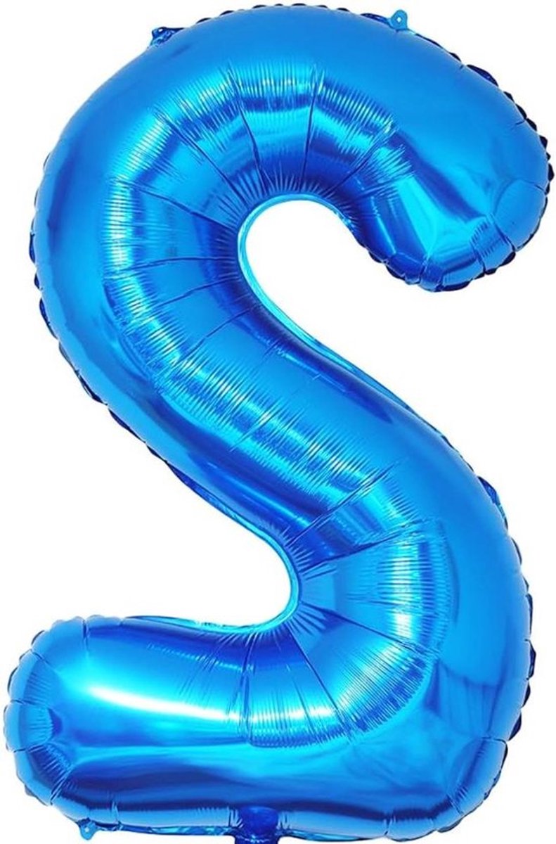 Ballon cijfer 2 blauw voor verjaardag feest decoratie - Allecto Plus