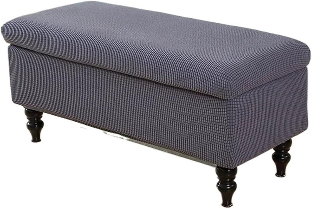 Voetkruk Hoes - Ottomaanse Beschermer - Interieur Vernieuwen - Machinewasbaar Materiaal - M 90-120 cm - Donkergrijs