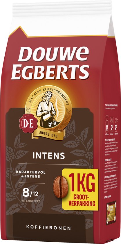 Douwe Egberts Intens koffiebonen 1KG verpakking.