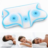 Hoofdkussen Nekklachten met Neksteun - Alle Slapers - 4 Zones - Nekkussen - Anti Snurk Kussen - Vlinderkussen - Orthopedisch & Ergonomisch - Traagschuim - 65x35 cm - Douzle