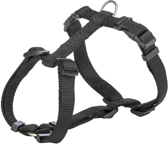 Trixie - Premium Hondentuig - H-Tuig - Zwart - 60- 87x 2,5 cm