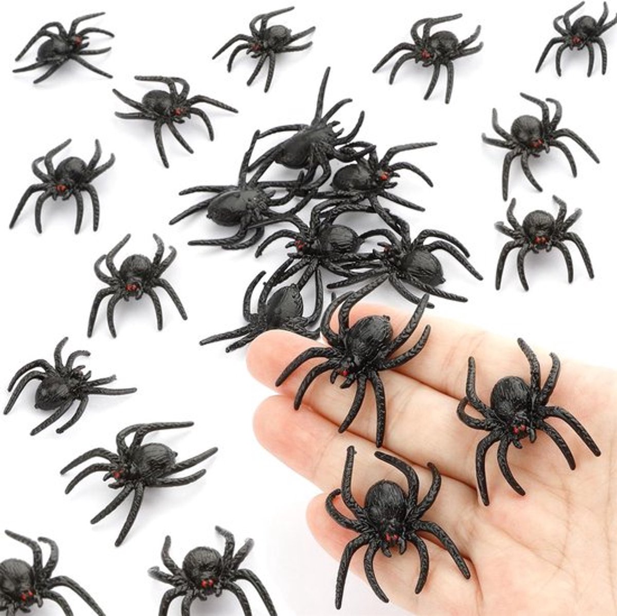 Kunststof spinnen voor Halloween - 30 stukken