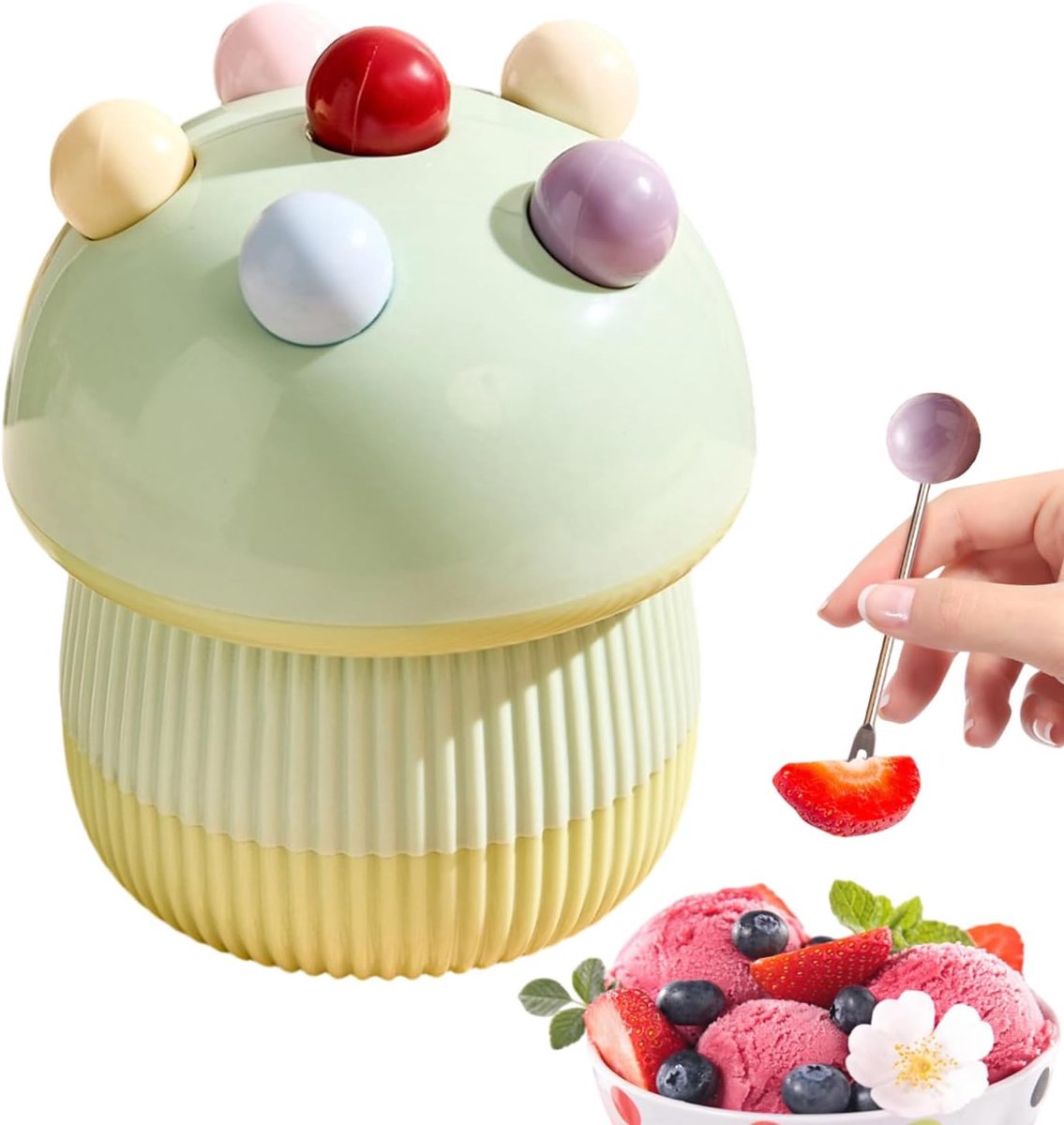 Kleine voorgerechtvorken - Dessertvorken set - Feestelijke gelegenheden - Charmant paddenstoelpatroon - 6 stuks - Groen