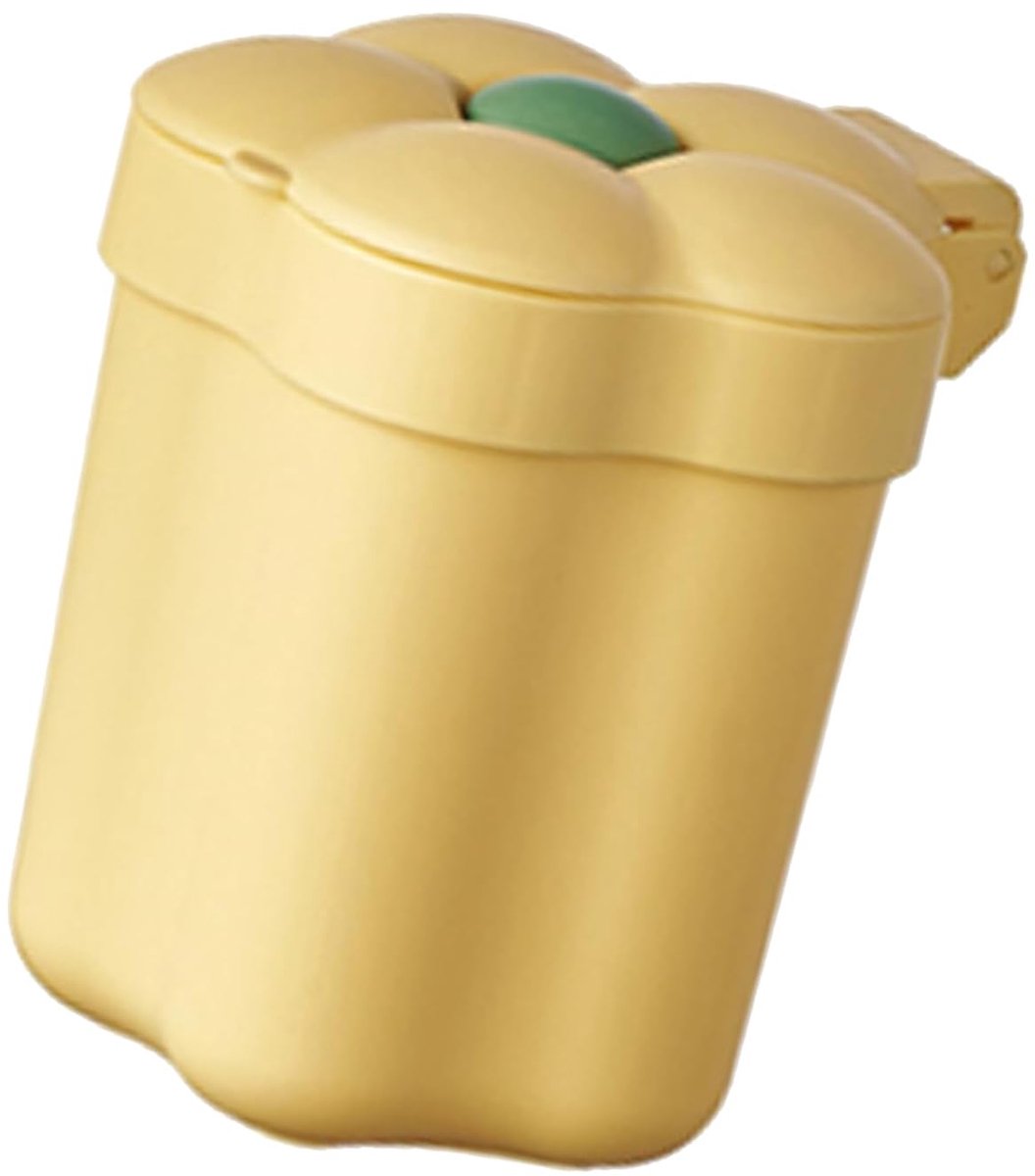 Prullenbak Bureau - Afvalbak Mini - Bureau Opruimen - Decoratieve Bloemvorm - 2.4 Liter - Geel