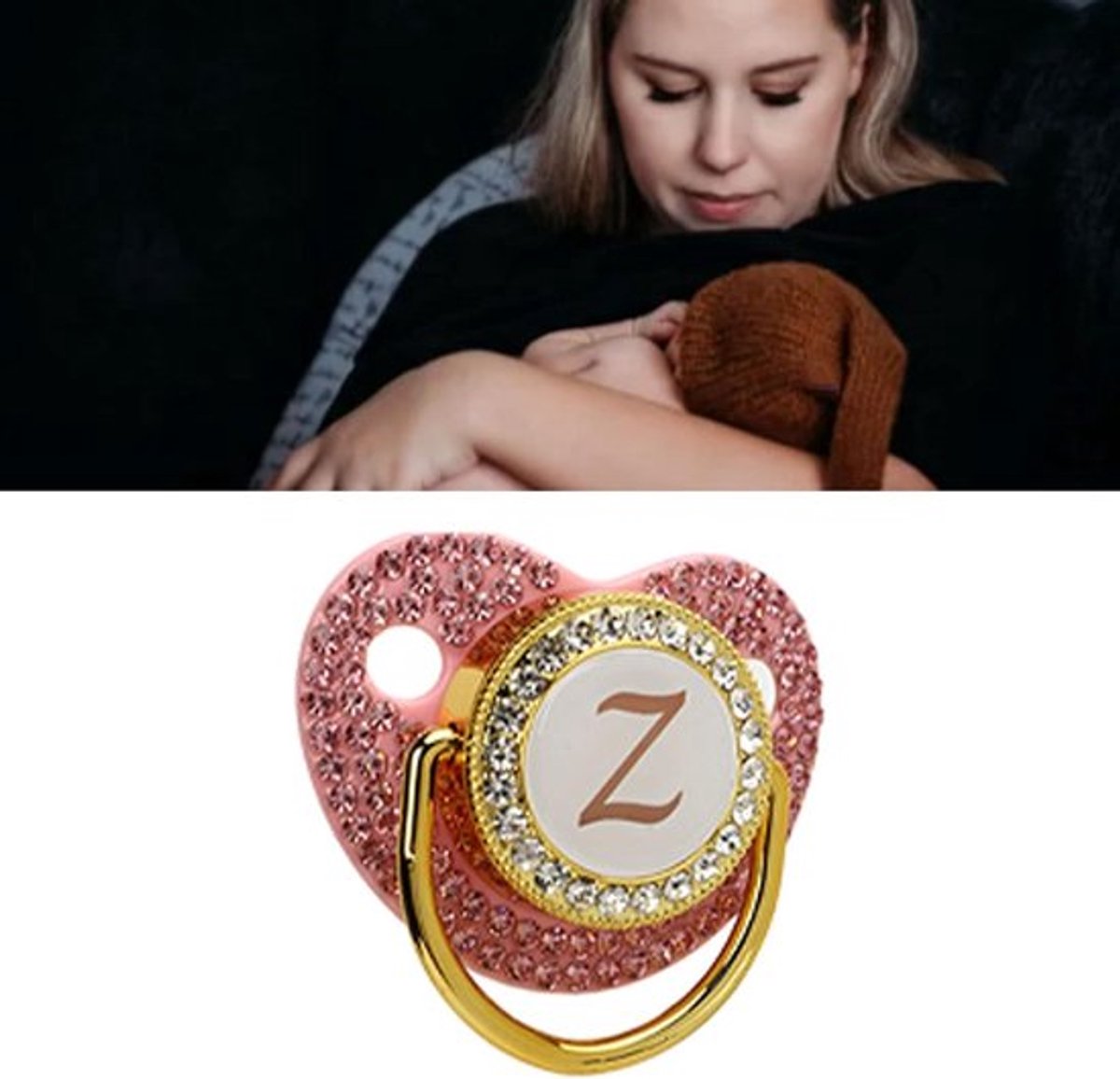 Bling steentjes en clip in siliconen babyfoon Allecto Plus