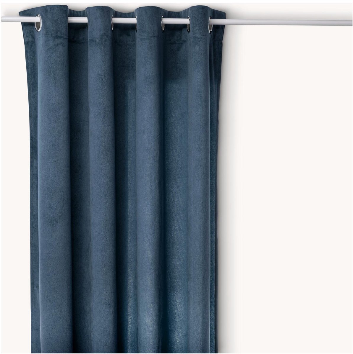 Atmosphera gordijn lilou - L260 x B140 cm - marine blauw - polyester - met ringen