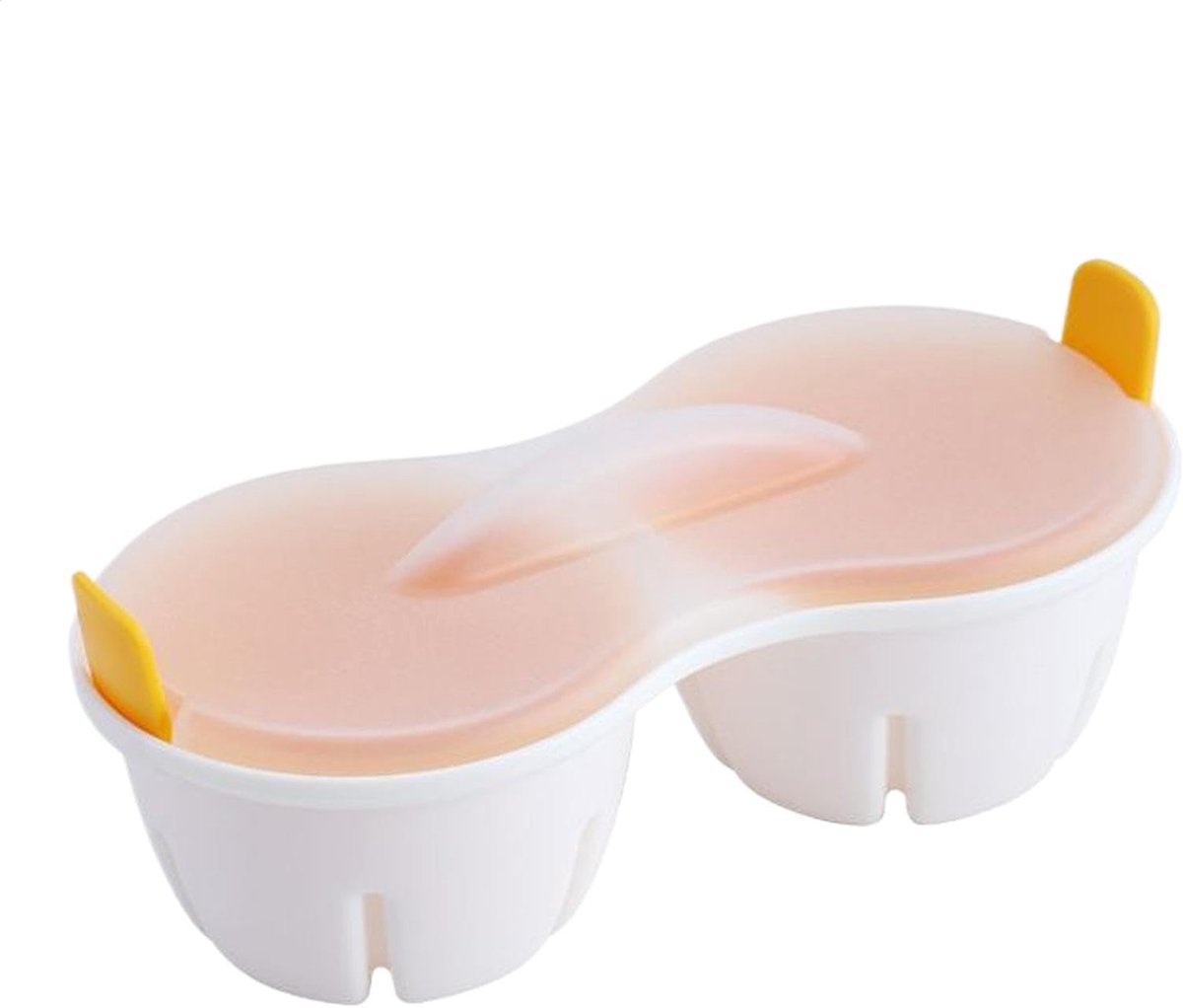 Magnetron Eierkoker Keuken Gadget Snel Eieren Koken Twee Holtes 22 x 8.7 x 11 cm Geel