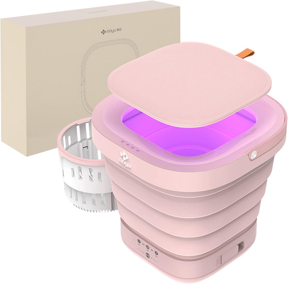 Draagbare Wasmachine Mini Wasmachine Opvouwbaar Kleine Wasjes Doen Met Centrifuge Functie 9 Liter Capaciteit Roze