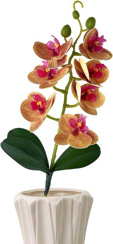 Kunstorchideeën - Kunstbloemen Nepbloemen - Woonkamer Decoratie - Onderhoudsvrij - 35 cm - Oranje