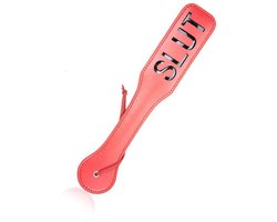 Adultshop - Spankplank SLUT - Spankplank SLUT | Luxe Rode PU Leder BDSM Paddle voor Dominante Spanking Sessies