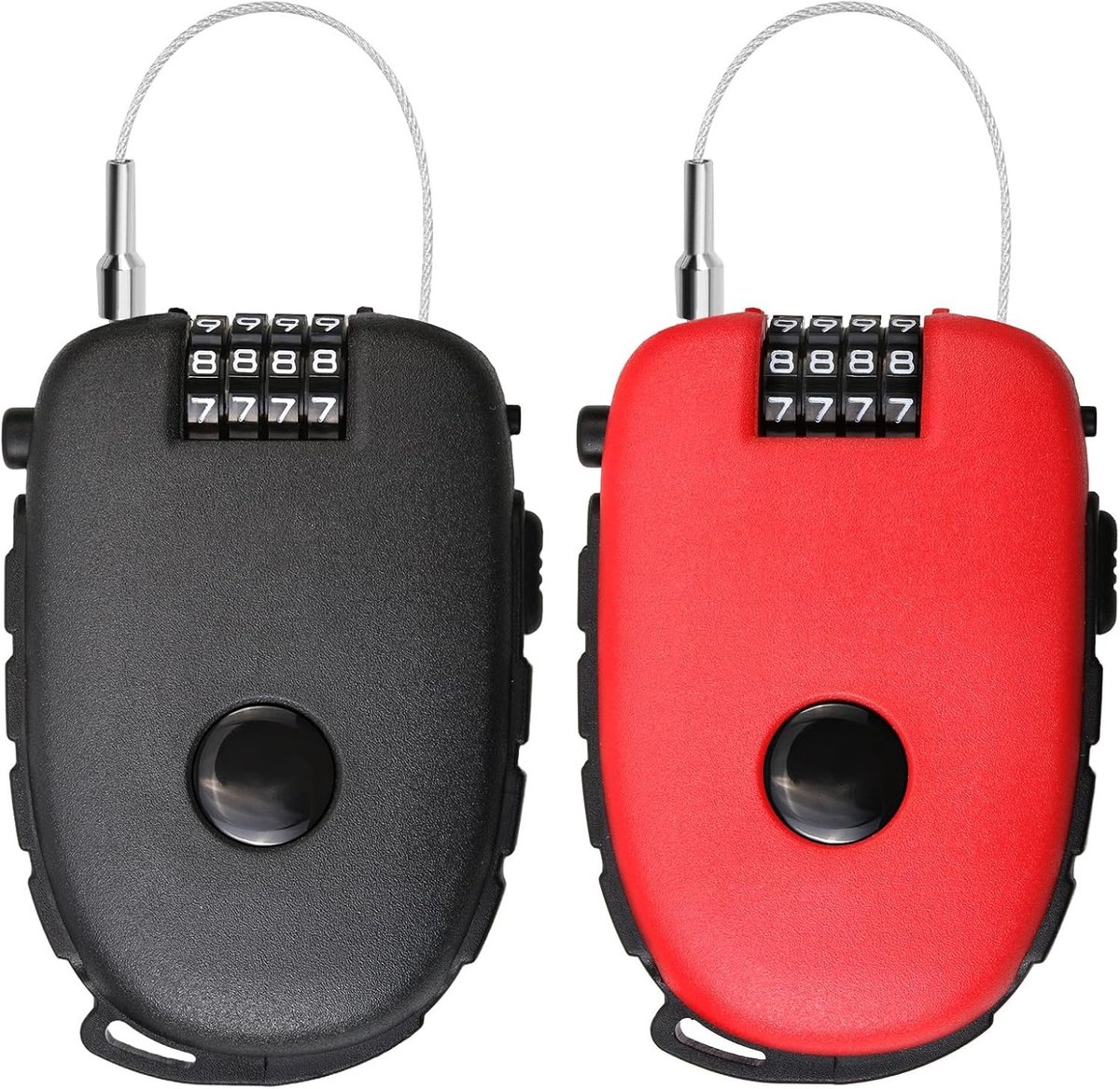 Codeslot met intrekbare kabel - Duurzaam ABS - 4-cijferig combinatieslot - Flexibele kabel van 130 cm - Voor bagage, fiets en scooter