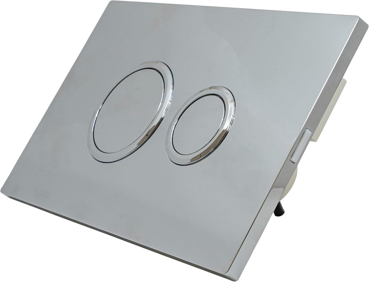 Pneumatische Spoelplaat - Drukplaat Toilet - Toilet Spoelen - Dubbele Spoel Functie - 26.4 x 16.4 cm - Chroom