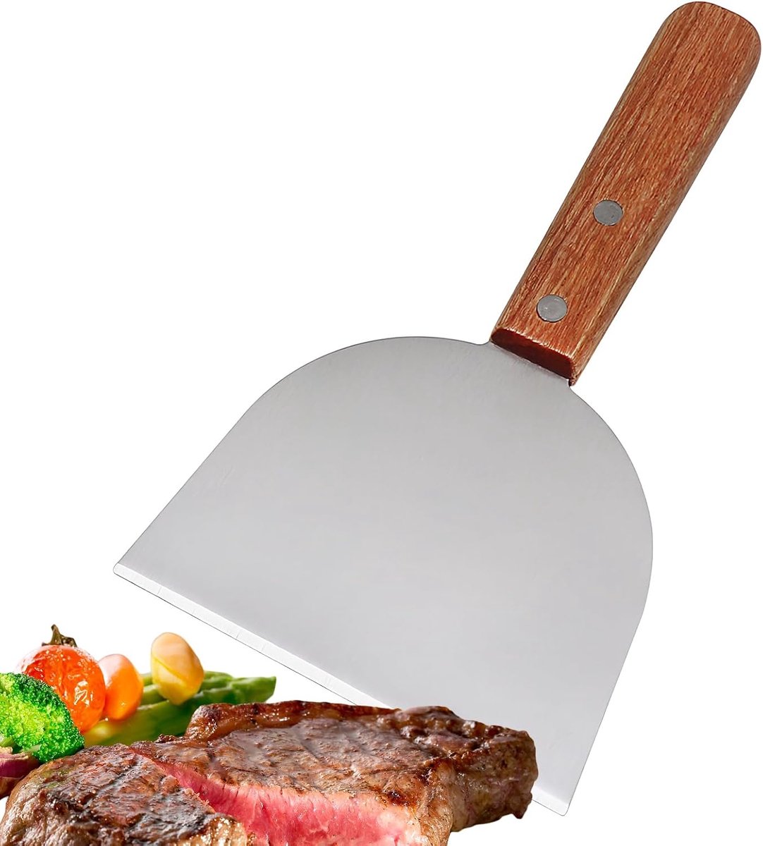 Grill Schraper Spatel Turner Platen Reinigen Massief Houten Handvat Groot Formaat Meerkleurig