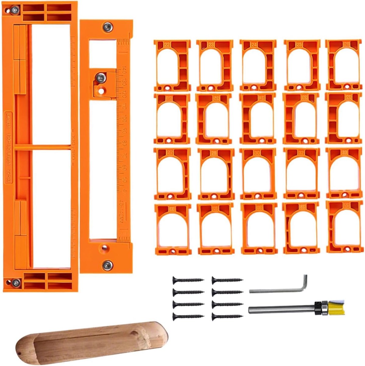 Scharnier Sjabloon - Montage Hulp - Deuren Monteren - Verstelbare Breedte - 10 cm - Zwart