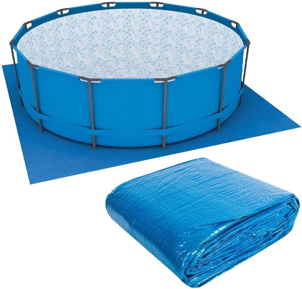 Zwembadonderlegger - Waterdicht PE-doek - Sterk en Duurzaam - Bescherming voor Rond Zwembad