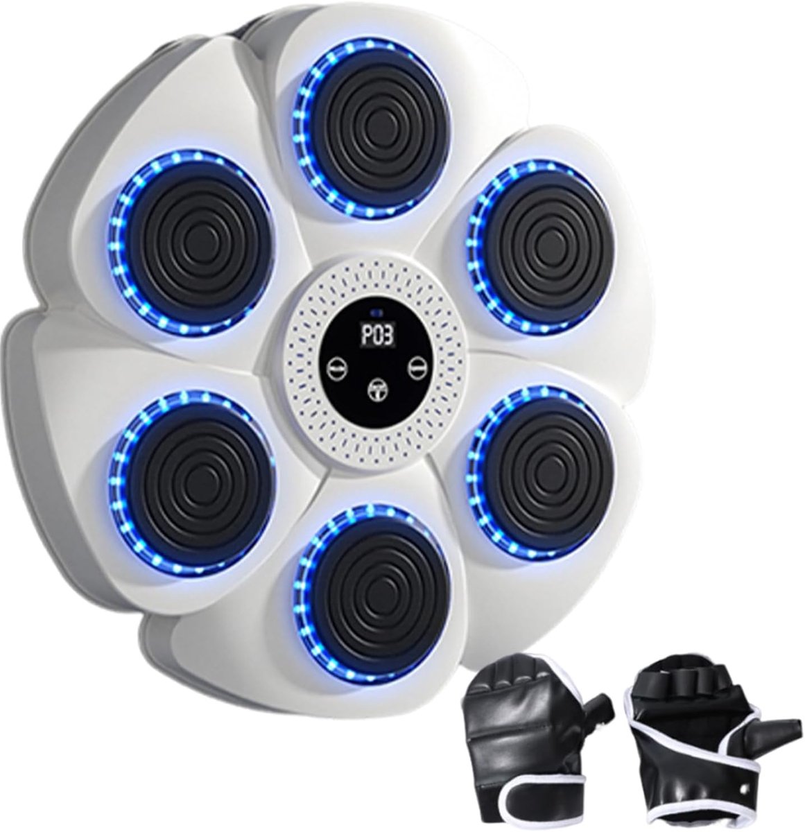 Muziek Boksmachine - Interactieve Muur Pad - Fitness Training - Draadloze Muziek Synchronisatie - 40 cm Diameter - Wit