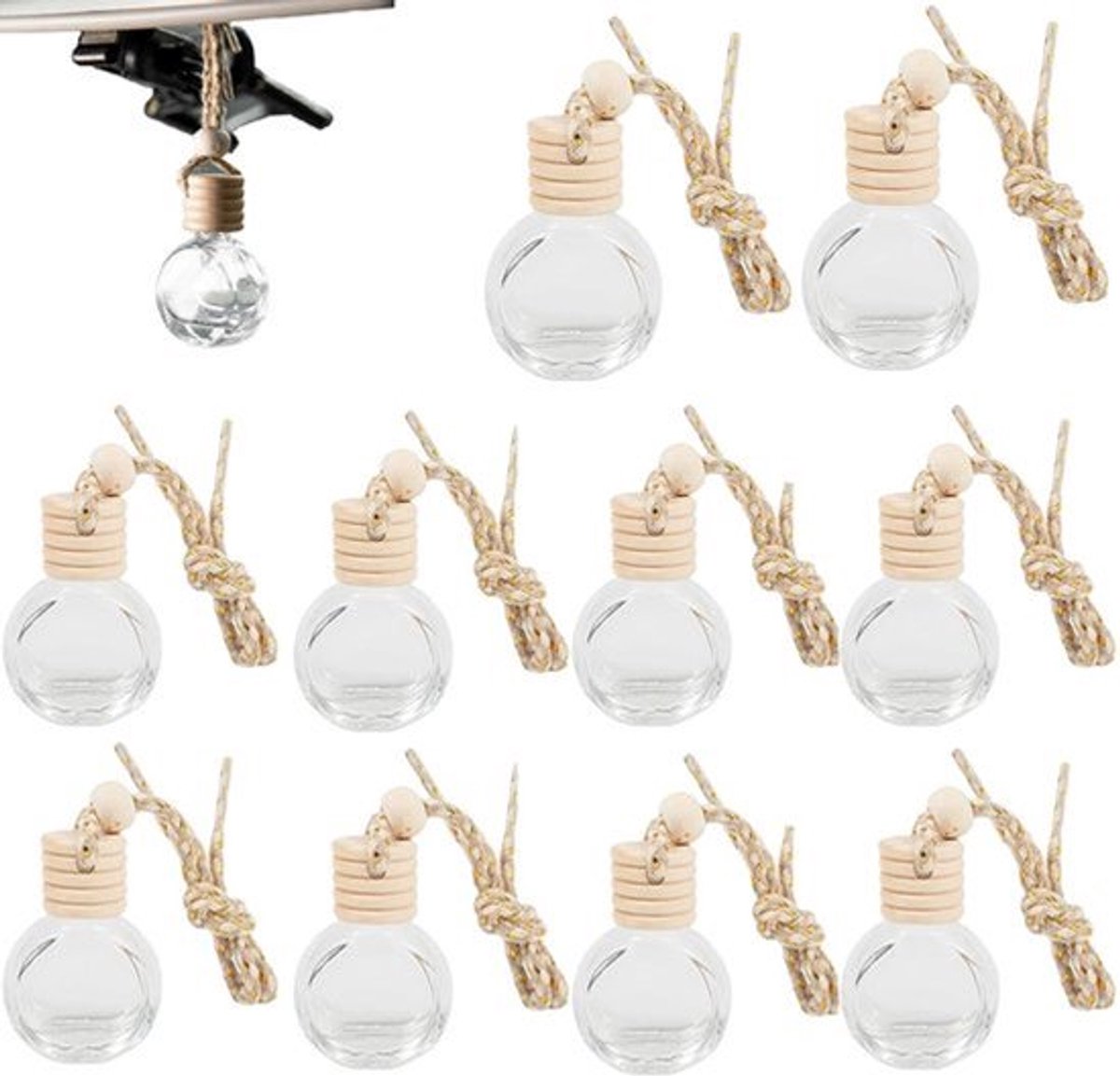 Auto-parfum fles hangend roze navulbaar by Shayne