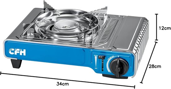 Gasfornuis eenvlammig - Mobiele kookplaat - Kamperen en buiten - Piëzo-ontsteking - 2200 Watt - Zilver — afbeelding 3