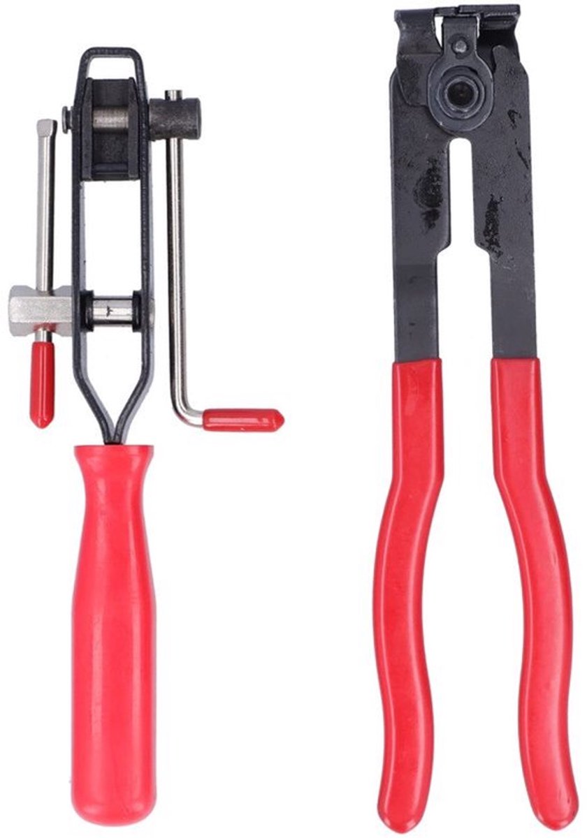 Metalen oorvorm cv-klem set, rood, snel aanpassen