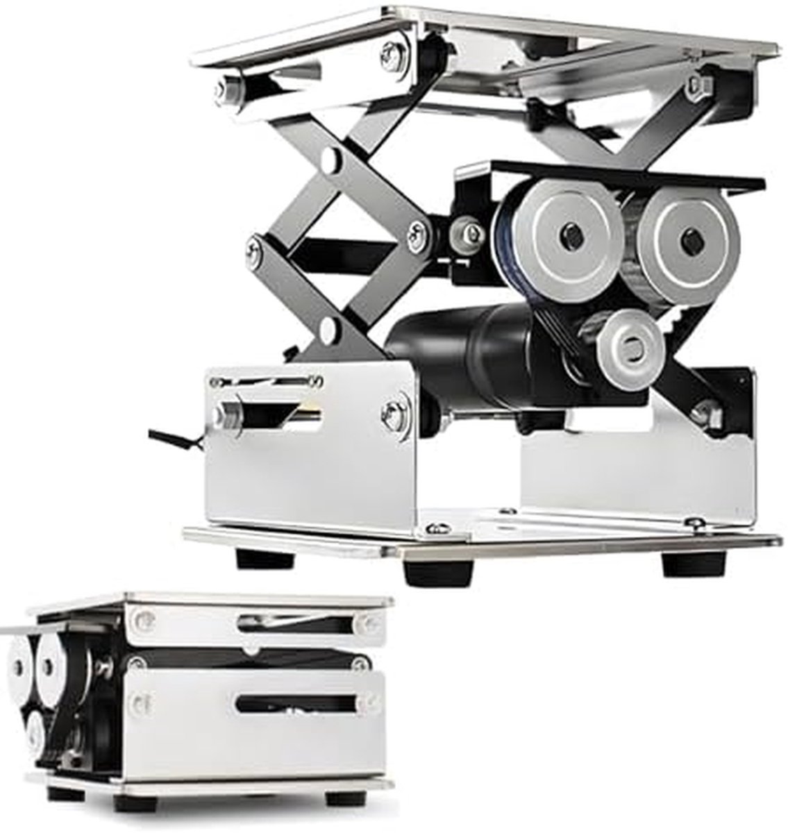 Elektrisch Hefplatform - Schaarhefbrug Laboratorium - Precisiewerk Ondersteunen - Afstandsbediening Bediening - 10 kg Draagvermogen - Zilver
