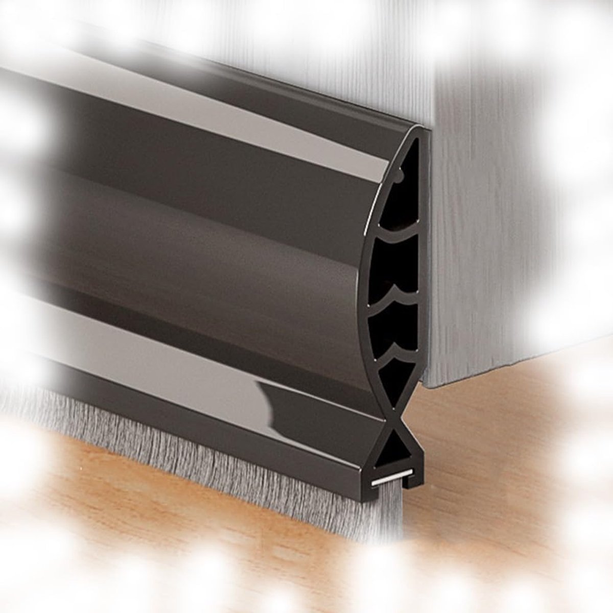 Deurborstel Veeg - Tochtstopper Deur - Tocht Weren - Zelfklevend PVC - 92 cm - Zwart