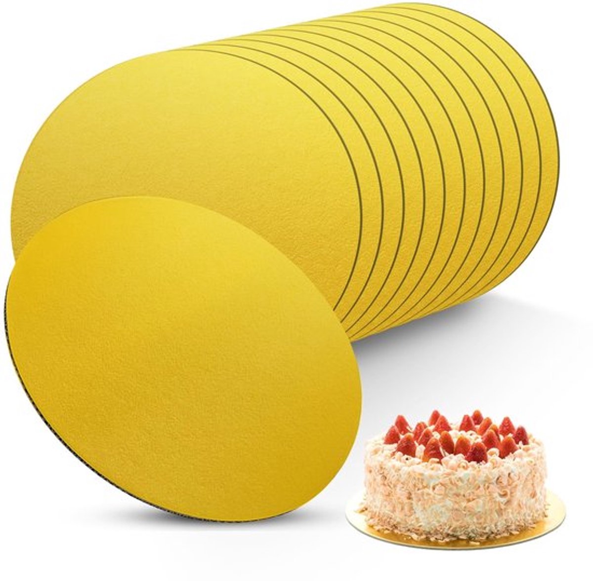 Allecto - Cake Board - Taartonderlegger 30 cm - Goudkleurig - Herbruikbaar - Voor