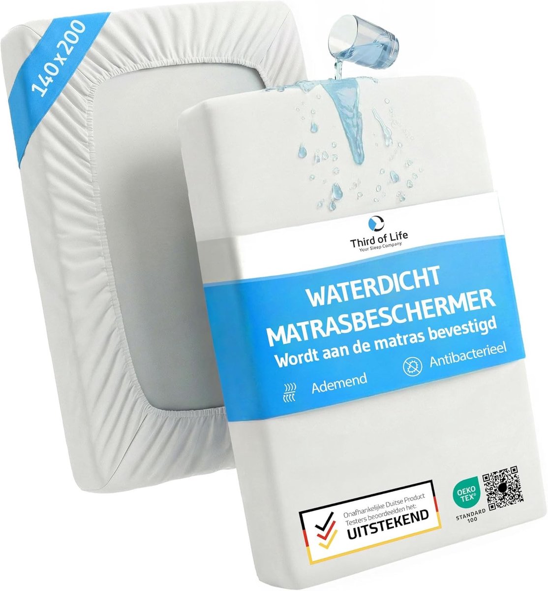 Matrasbeschermer 140 x 200 cm - Waterdicht - Ademend topmatras - Anti-mijt matrashoes - Voor een hygiënische slaapomgeving