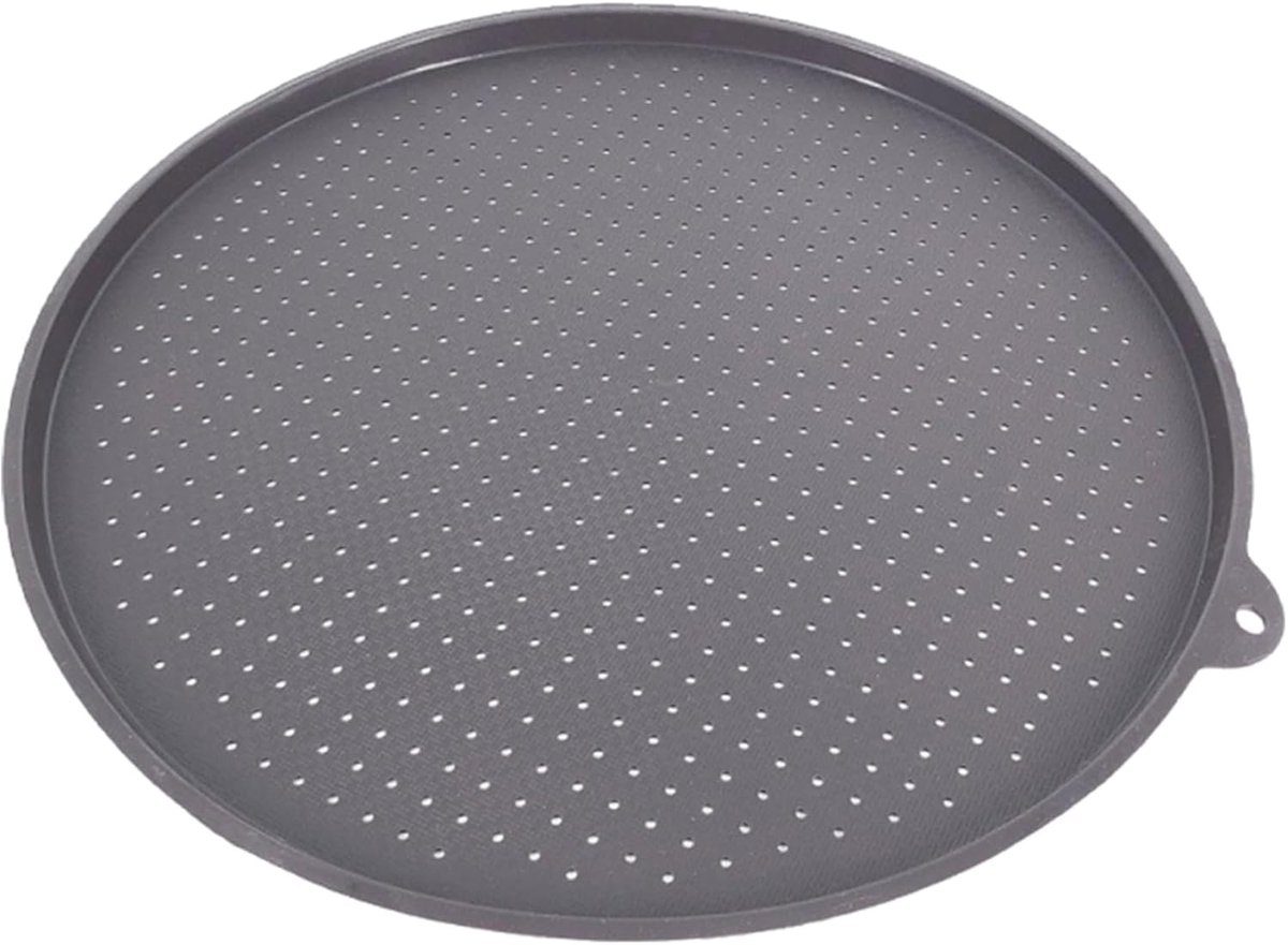 Siliconen Pizza Plaat Bakplaat Rond Crispy Pizza Bakken Perforaties voor Ventilatie 34.5 cm Diameter Bruin