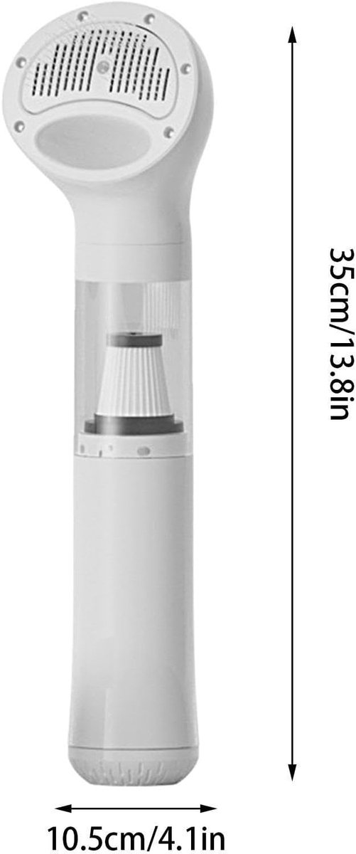 Vacuümtrimmer voor Honden – Zuigkracht 5000–6000 Pa – 60 W – Trimmerkit voor Katten en Honden – 1500 mAh-batterij | Draagbare Stofzuiger voor Huisdierharen