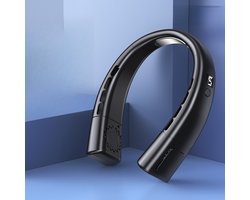 Draagbare nekventilator - USB oplaadbare persoonlijke ventilator - Draadloze koeling zonder bladen - Koelventilator - Digitaal display - Zwart