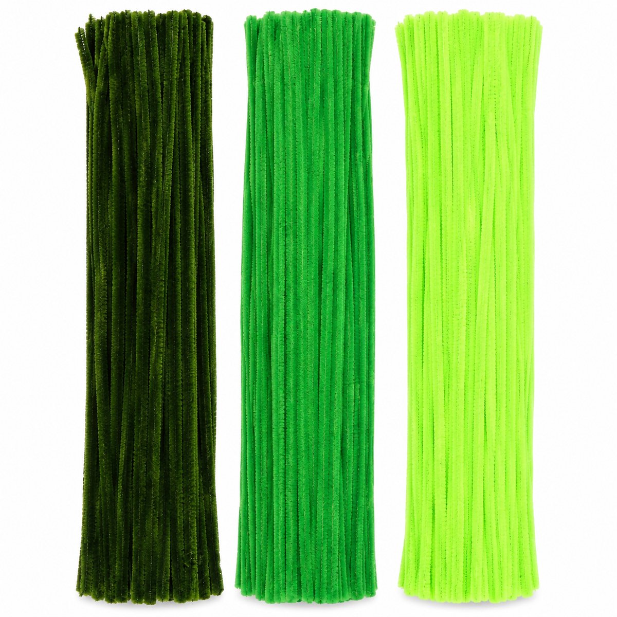 Pijpenragers Chenilledraad - 150 Stuks - Groene Mix - 30 cm - Kasey