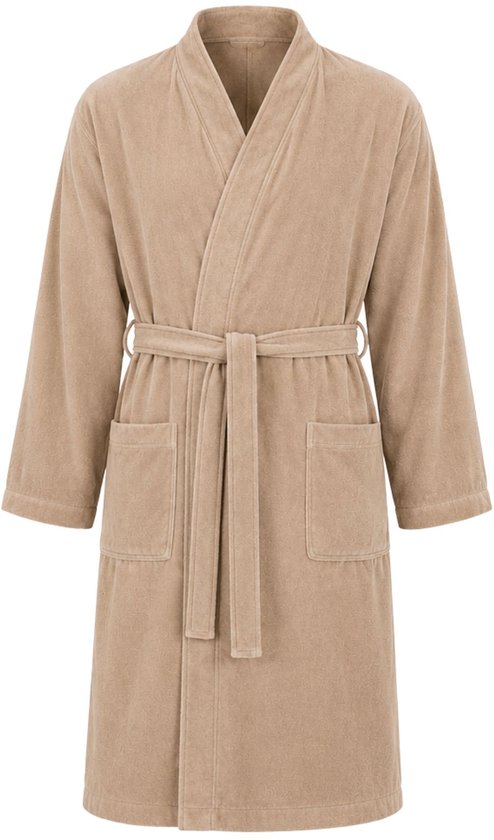 Katoenen kimono badjas - Sauna badjas-beige-l/xl