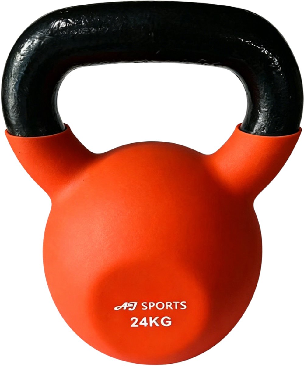 AJ-Sports Kettlebell 24 kg – Vinyl Gecoat Fitness Gewicht – Krachttraining, CrossFit & Full Body Workout – Met Brede Handgreep