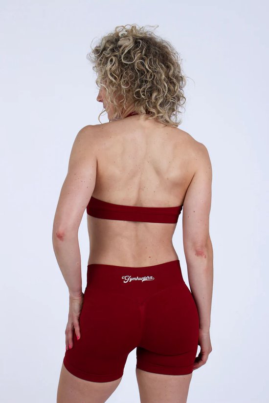 Gymhunterz Sport bh - Sportbeha Dames - Sporttop Dames - Openrug Sport bh - Goede Ondersteuning - Kleur Bordeaux - Maat L