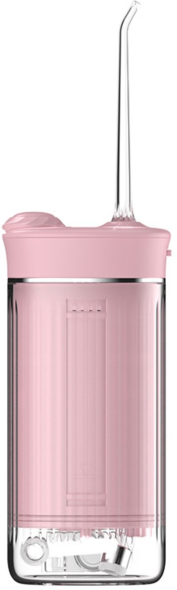 Mini Draagbare Waterflosser – Elektrische Reis Mondirrigator – Tandsteenverwijderaar – met 4 Vervangende Opzetstukken – 4 Modi – 230 ml Intrekbaar Waterreservoir – IPX7 Waterdicht – (Roze)